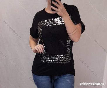 Tričko/tunika krátky rukáv dámska nadrozmer (2XL/3XL ONE SIZE) TALIANSKA MóDA IM422252