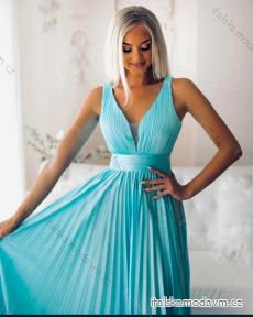 Šaty elegantné spoločenské na ramienka dámske (S/M ONE SIZE) TALIANSKA MÓDA IMM22141