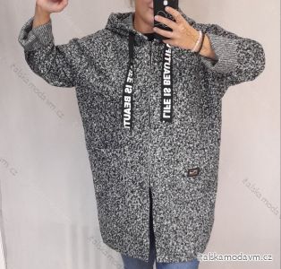 Kabát beránek dlouhý rukáv dámský (2xl/3xl  ONE SIZE) ITALSKÁ MÓDA IM421754/DR