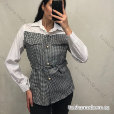 Košele dlhý rukáv dámska (S / M ONE SIZE) TALIANSKÁ MÓDA IMM21282/DR