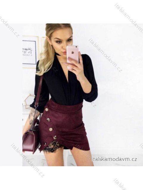 Sukňa krátka dámska (s-xl) AFASHION AF18001 M (EU 38 / Kalhoty 29) vínová