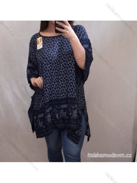 Tunika oversize krátky rukáv dámska nadrozmer (2XL/3XL ONE SIZE) TALIANSKA MÓDA IMB22052