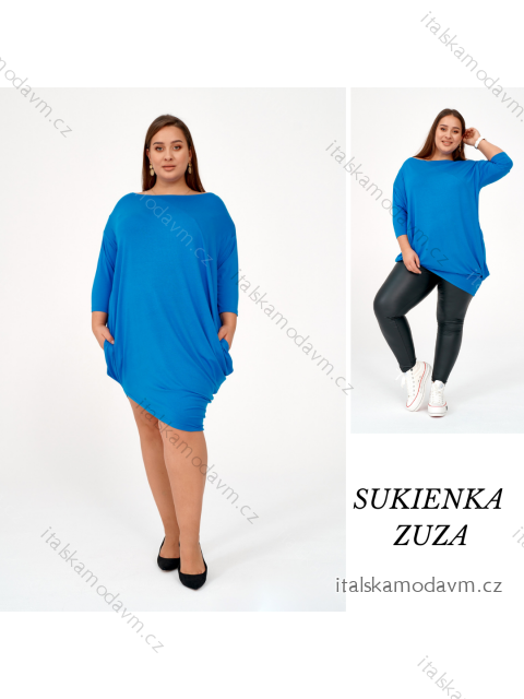 Šaty dlhý rukáv dámske nadrozměr (2XL-3XL) POSLKÁ MÓDA PMLE21021