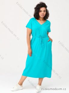 Šaty dlhé krátky rukáv dámske nadrozměr (2XL-3XL) POSLKÁ MÓDA PMLE21024