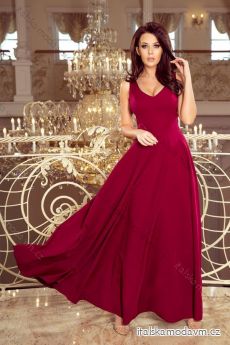 246-1 CINDY long dress with a neckline - burgundy
 NMC-246-1