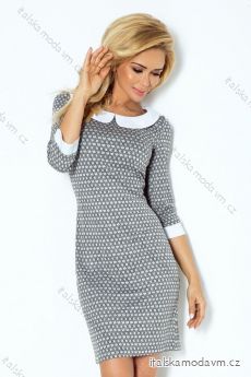 Dress with collar - gray maze 111-2
 NMC-111-2