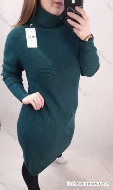 Šaty úpletové s rolákom dlhý rukáv dámske (XL / 2XL ONE SIZE) TALIANSKÁ MÓDA IMT21S-835