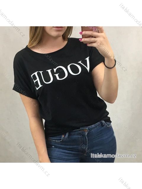 Tričko oversize krátky rukáv dámske Vogue (uni s/m/l) ITALSKÁ MÓDA IMD20509 biela S / M / L one size