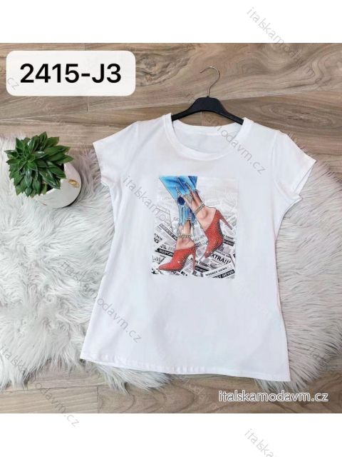 Tričko krátky rukáv dámske (S/M ONE SIZE) TALIANSKA MÓDA IMM222415-J3O