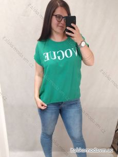 Tunika oversize zaväzovacia bavlnená krátky rukáv dámska nadrozmer vogue (L/XL/2XL ONE SIZE) TALIANSKA MÓDA IM722071/DR