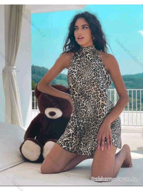 Šaty IceCool bez rukávov dámske leopardí (S / M ONE SIZE) TALIANSKÁ MÓDA IMM211484