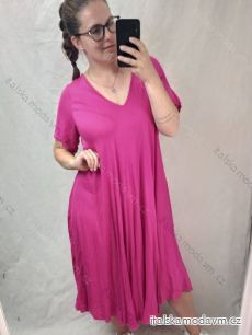 Šaty maxi letné dlhé krátky rukáv dámske (3XL / 4XL ONE SIZE) TALIANSKÁ MÓDA IMS21024 / DR