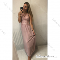 Šaty elegantné dlhé plesové dámske (S / M ONE SIZE) TALIANSKÁ MÓDA IMM21387/DR