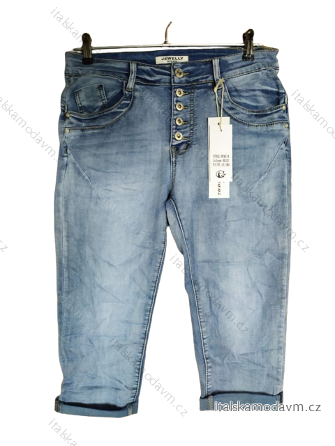 Rifle jeans krátke 3/4 dámske (XS-XL) Jewell MA522PC9174/DR modrá svetlá XS