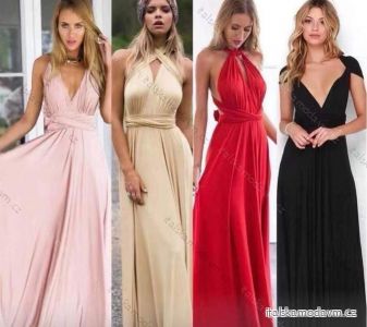 Šaty dlhé letné elegantné bez rukávov dámske (S/M ONE SIZE) TALIANSKA MÓDA IMPDY22YX0609/0690/DR