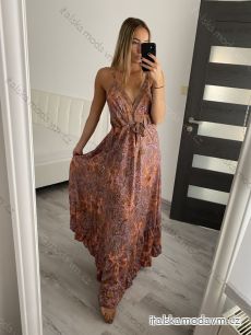 Šaty dlhé letné na ramienka dámske (S/M ONE SIZE) TALIANSKA MÓDA IMM22Q52399/DR