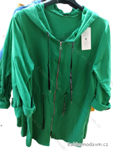 Mikina predĺžená na zips s kapucňou dámska (XL/2XL ONE SIZE) TALIANSKA MÓDA IM422877