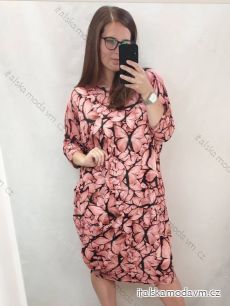 Šaty 3/4 rukáv dámske nadrozmer (3XL/4XL/5XL) POLSKÁ MÓDA PMLSF22ALLA-22