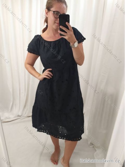 Šaty letné krajkové krátky rukáv dámske (S/M ONE SIZE) TALIANSKA MÓDA IM722LACE