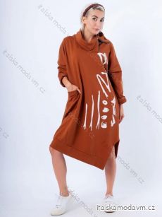 Šaty mikinové oversize dlhý rukáv dámske nadrozmer (XL/2XL ONE SIZE) TALIANSKA MÓDA IMC22607