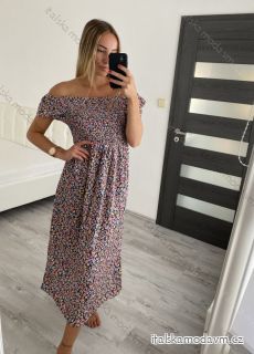 Šaty carmen žabičkované letné krátky rukáv dámske (S/M/L ONE SIZE) TALIANSKA MÓDA IM422545/DR