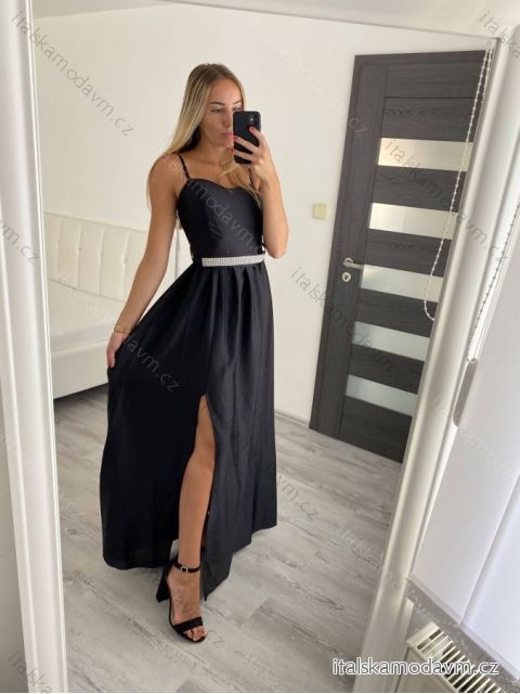 Šaty dlhé elegantné letné na ramienka dámske (S/M ONE SIZE) TALIANSKA MÓDA IMM2222611LS