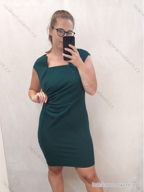 Šaty elegantní společenské dámske (XL-4XL) TALIANSKA MóDA IM922DRESSGREEN/DR 4XL zelená