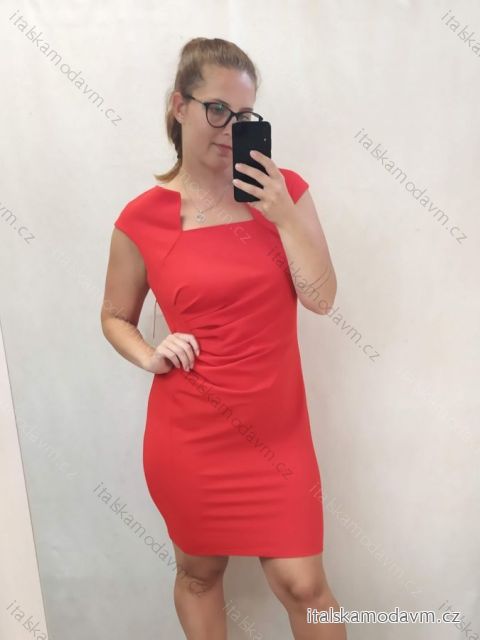 Šaty elegantní společenské dámske (XL-4XL) TALIANSKA MóDA IM922DRESSRED/DR XL červená