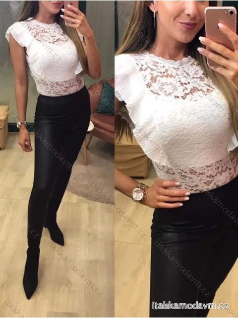 Body elegantní krajkové bez rukávů dámské (S/M ONE SIZE) ITALSKÁ MÓDA IMM22ZO2652