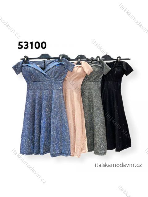 Šaty elegantné spoločenské plesové trblietavé carmen dámske (S/M ONE SIZE) TALIANSKA MÓDA IMPHD2251300