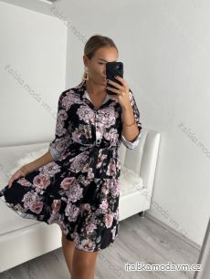 Šaty košeľové dlhý rukáv dámske (S/M/L ONE SIZE) TALIANSKA MÓDA IM622105