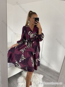 Šaty elegantné s dlhým rukávom s opaskom dámske (S/M/L/XL ONE SIZE) TALIANSKA MÓDA IMF223572