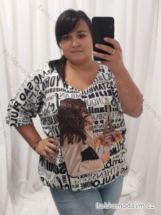 Sveter tenký oversize rukáv dámsky nadrozmer (3XL/4XL ONE SIZE) TALIANSKA MÓDA IM422PARIS