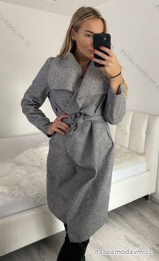 Kabát flaušový dlhý dámsky (S/M/L ONE SIZE) TALIANSKA MÓDA IMM22SL5079A