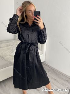 Šaty košeľové dlhý rukáv dámske (S/M ONE SIZE) TALIANSKA MÓDA IMPBR22H2671-R3/DR