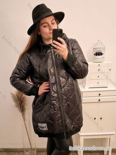 Bunda oversize s kapucňou dámska nadrozmer (XL/2XL ONE SIZE) TALIANSKA MÓDA IM422APOL/DR