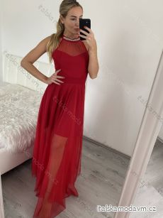 Šaty tilové elegantné bez rukávov dámske (S/M ONE SIZE) TALIANSKA MÓDA IMM22Q52235/DR