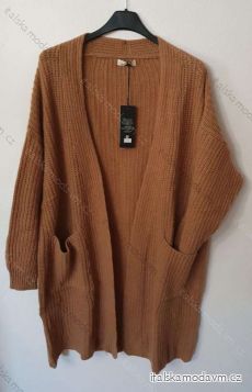 Cardigan pletený dlhý rukáv dámsky nadrozměr (3XL / 4XL ONE SIZE) TALIANSKÁ MÓDA IM821029