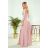 309-4 AMBER elegant lace long dress with a neckline - dirty pink