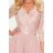 309-4 AMBER elegant lace long dress with a neckline - dirty pink