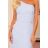 317-2 One shoulder long dress - light heather