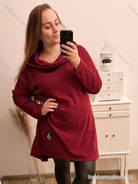 šaty flaušové dlhý rukáv dámska nadrozmer (2XL/3XL ONE SIZE) TALIANSKA MÓDA IM4221019