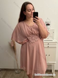 Šaty spoločenské elegantný krátky rukáv dámske nadrozmer (XL/2XL ONE SIZE) TALIANSKA MÓDA IMPSH2218025/DR