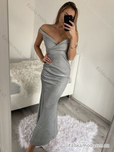 Šaty dlouhé elegantní společenské třpytivé carmen dámské (S/M ONE SIZE) ITALSKÁ MÓDA IMM2251196