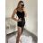Šaty elegantní sametové na ramínka dámské (S/M ONE SIZE) ITALSKÁ MÓDA IMWKK221049/DU S/M Černá