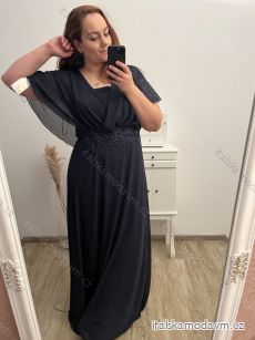 Šaty spoločenské elegantný krátky rukáv dámske nadrozmer (XL/2XL ONE SIZE) TALIANSKA MÓDA IMPSH22L723/DU