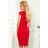 316-1 Lace dress with neckline - red