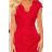 316-1 Lace dress with neckline - red