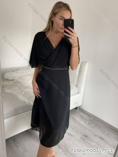 Šaty spoločenské elegantné šifónové krátky rukáv dámske nadrozmer (XL/2XL ONE SIZE) TALIANSKA MÓDA IMM229012ZO/DUR