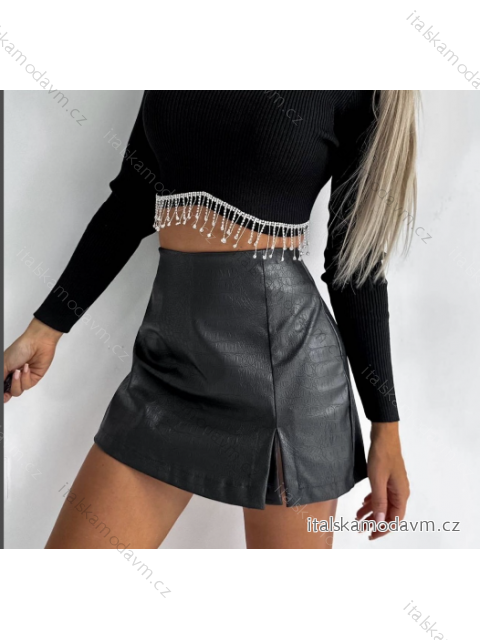 Sukňa koženková dámska (S/M ONE SIZE) TALIANSKA MÓDA IMPBB23D091